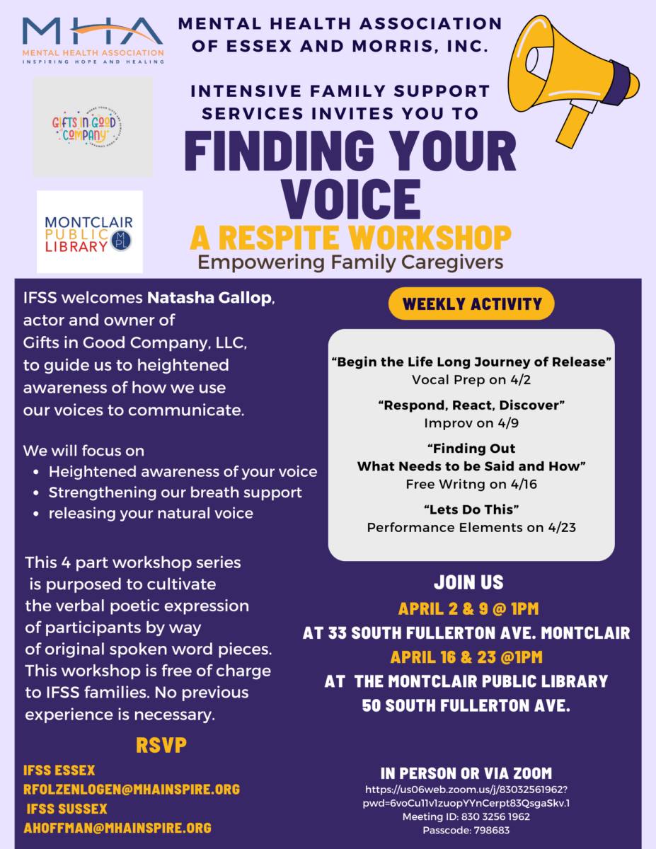 Finding your voice respite workshop flyer
