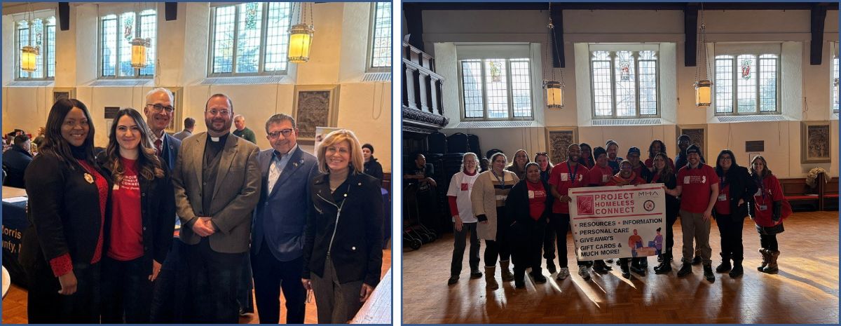 Collage of photos of MHA staff and volunteers at Project Homeless Connect Morris County 2026