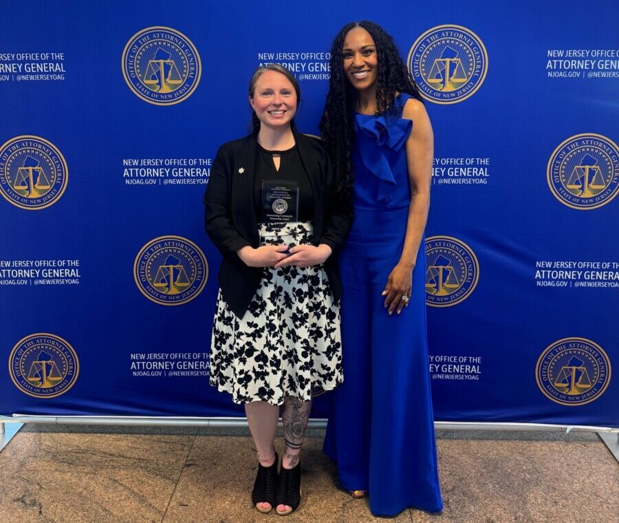 MHA Director of Self Help, Advocacy and Education, Madine Despeine-Udoh, and Corporal Chelsea Whiting pose for a photo at the Excellence in Policing Awards Ceremony