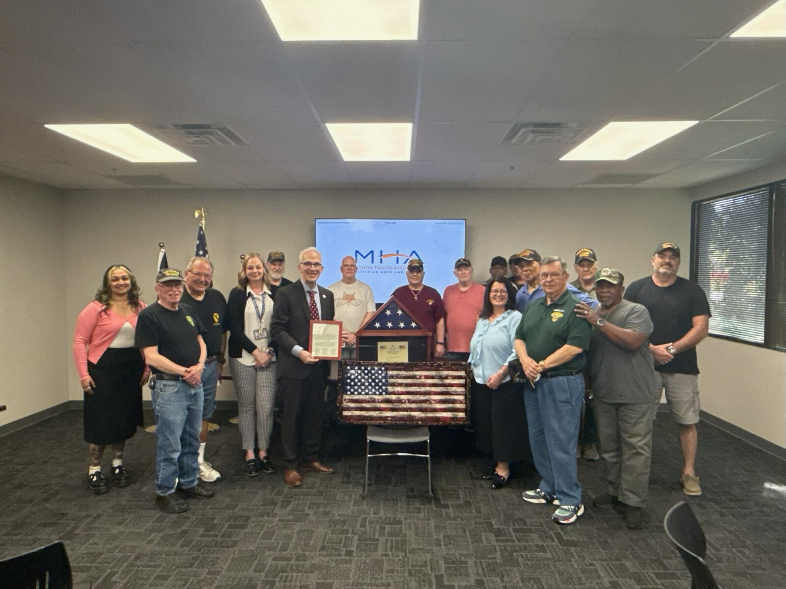 Veteran Group Photo with MHA staff