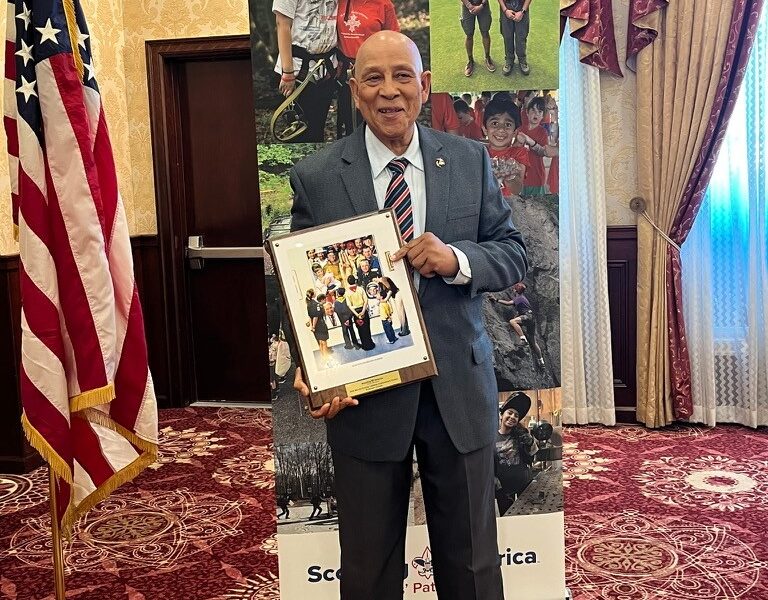 Emerson Crooks, MHA Board Vice President, posing with his 2026 Morris County Lifetime Achievement Award