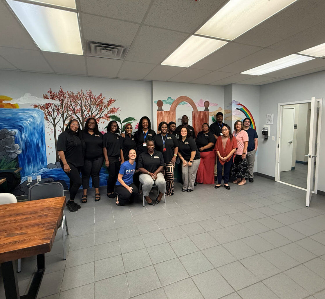 Prospect House staff posing for a photo at employee appreciation breakfast